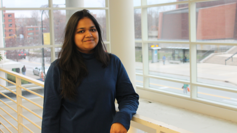 Shriyaa Mittal on balcony that overlooks CLSL south atrium